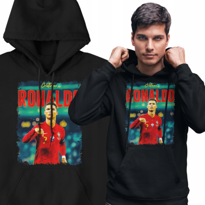 Pánská mikina Cristiano Ronaldo Portugalsko fotbal kapuce