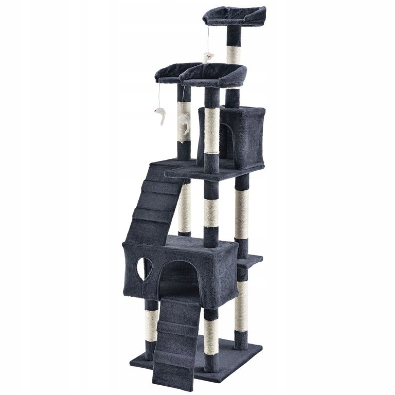 Levně Škrabadlo pro kočky 170 cm s pelíšky, domečky a sloupky