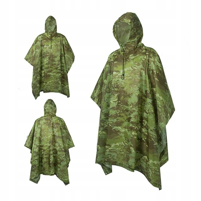 Ponczo Przeciwdeszczowe Rip-stop Peleryna Turystyczne Camo Mtc-tr Multicam
