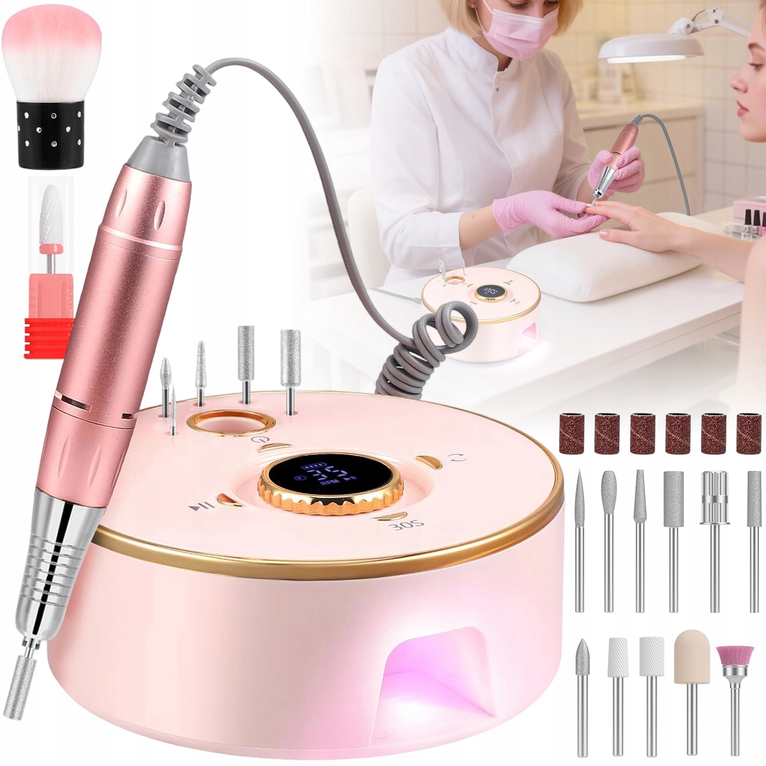 Elektrická Bruska Na Nehty S Led Displejem, Vysoká Kvalita, Trvanlivá