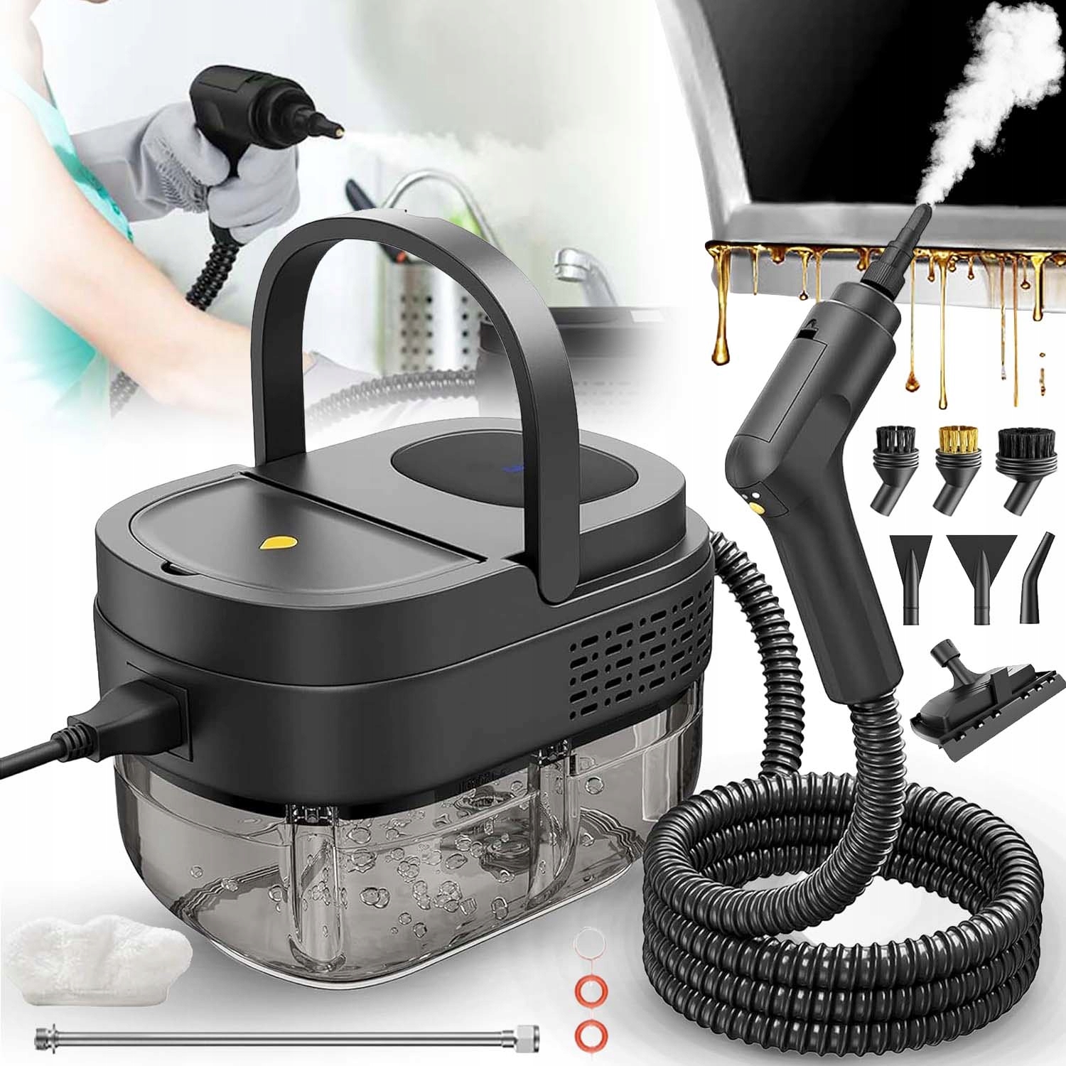 Multifunkční Parní Čistič 2500 W 1600 ML Ruční Tlaková Myčka Sada