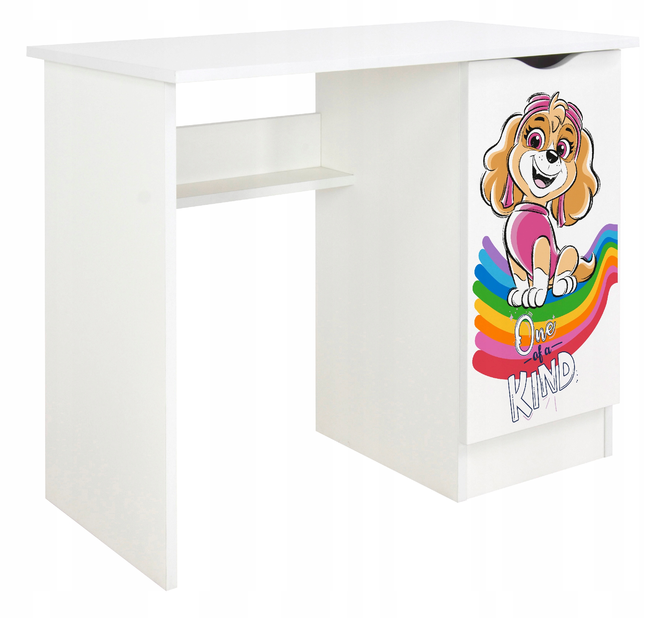 Písací stôl Labková patrola s detskou vzdelávacou skrinkou na hranie, Sky 90x50x77 cm