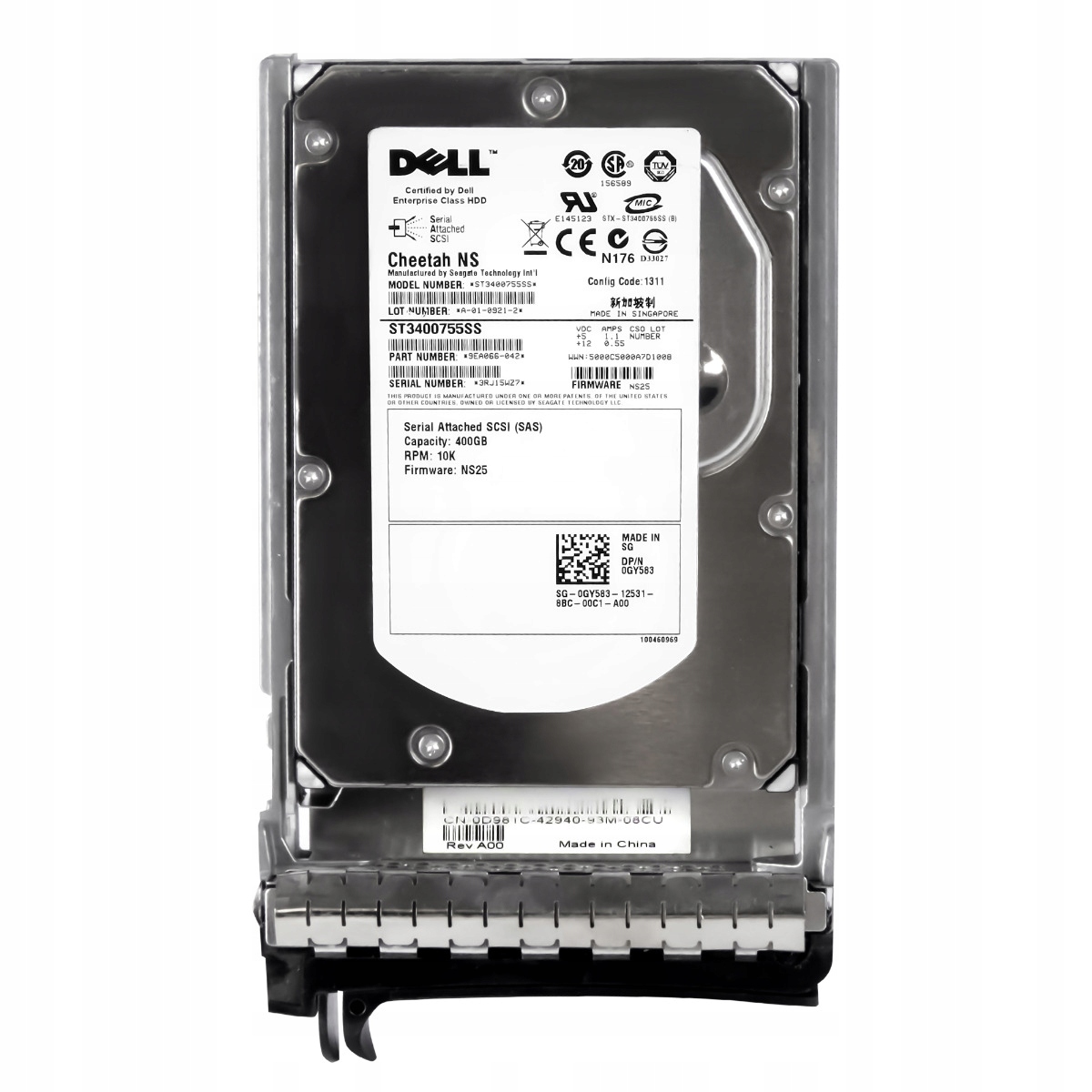 Dell 0GY583 400GB Sas 10K 16MB 3,5'' ST3400755SS
