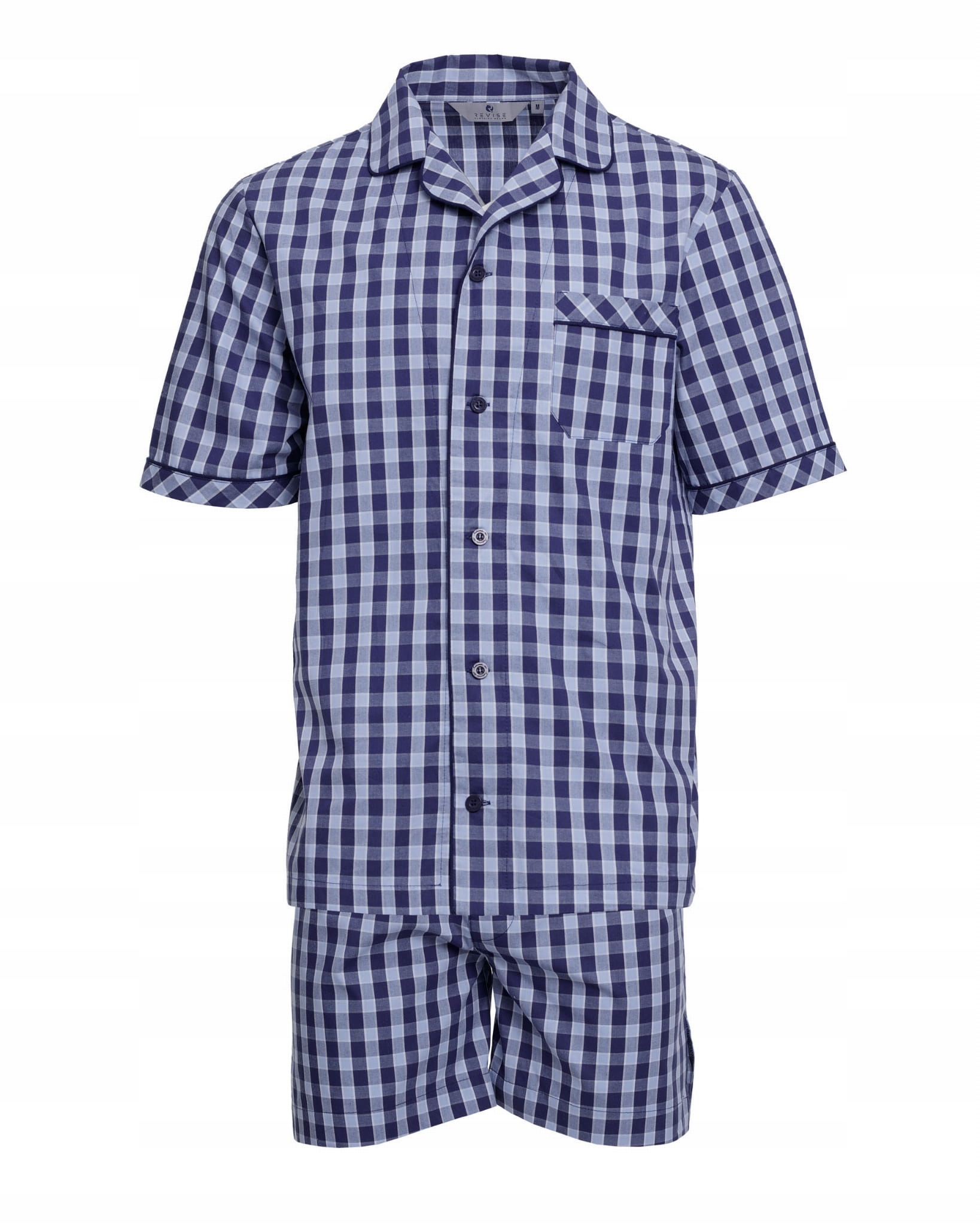 Klasické krátké pánské pyžamo RE-950 Mřížka 100% bavlna XXXL