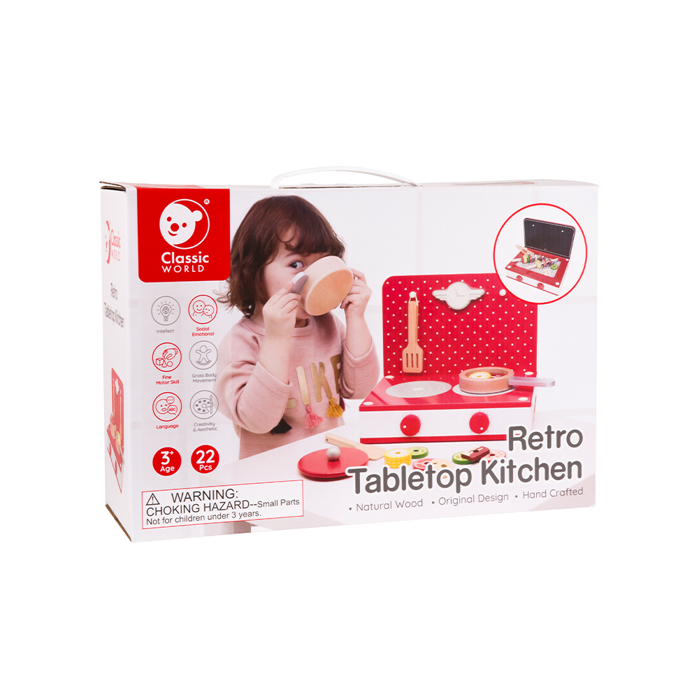 DREWNIANA KUCHENKA DLA DZIECI 2w1 GRILL 22 el. Materiał drewno