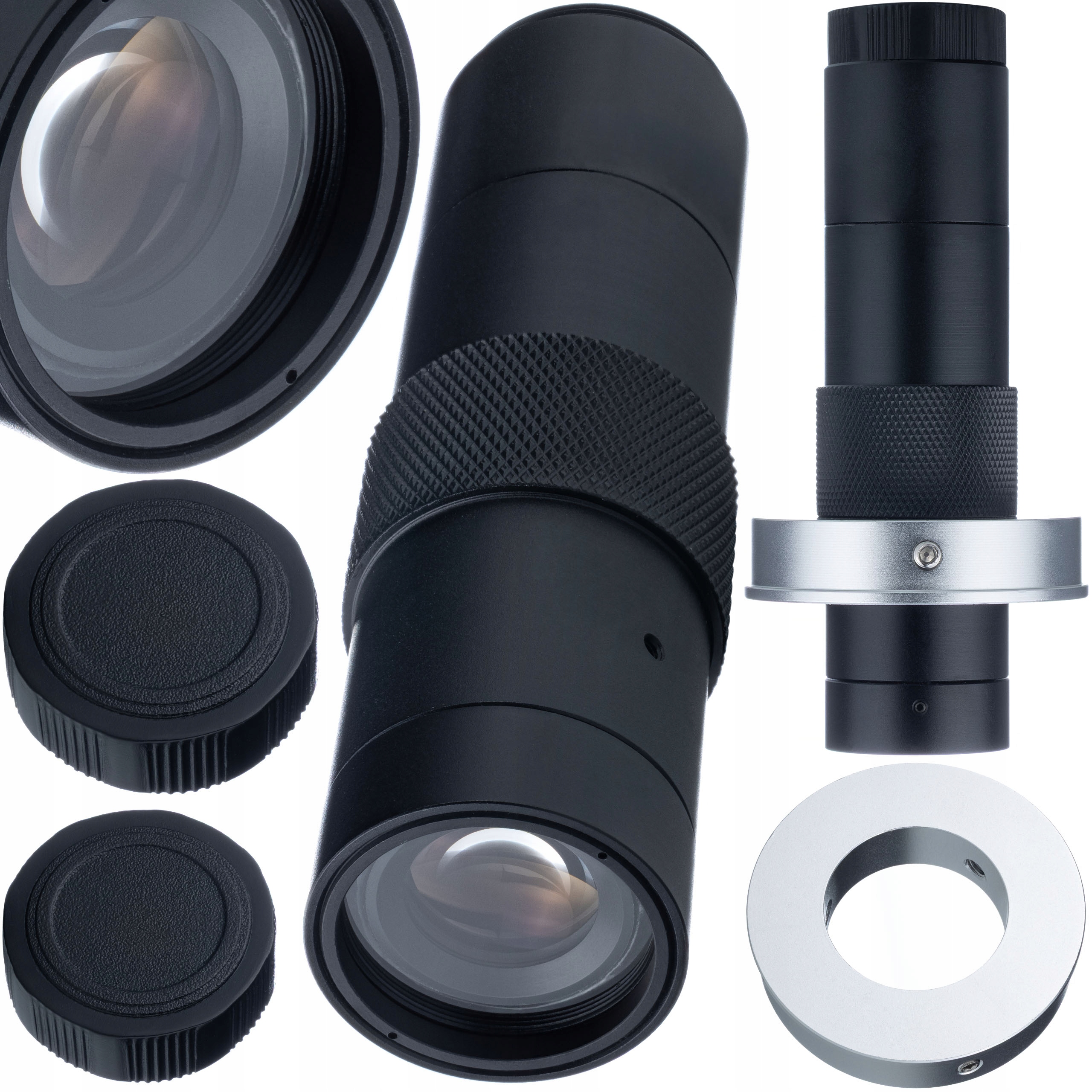 Mikroskopický Objektiv 1X-150X C-mount 50-1000 MM Zoom Adaptér 30-50 MM