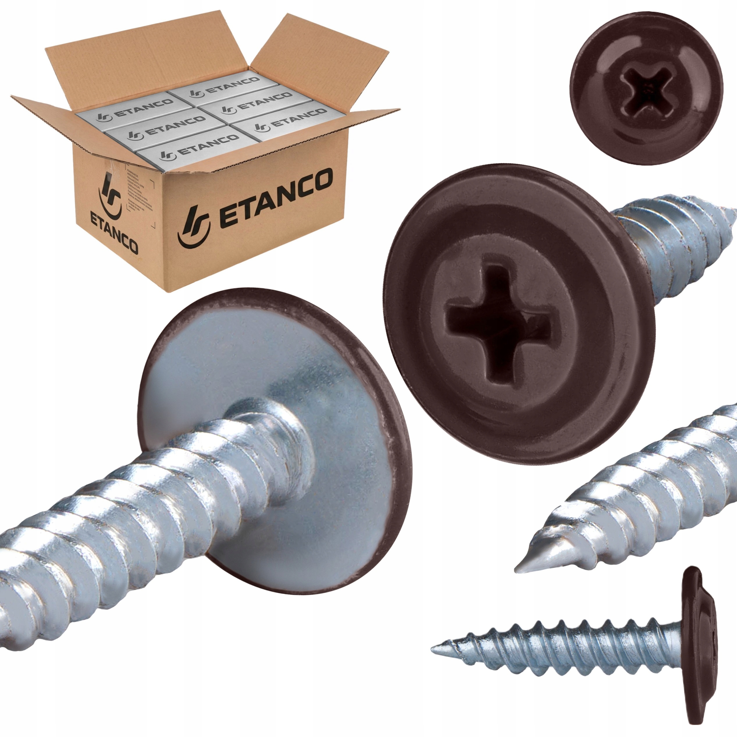 Podložkové skrutky do dreva 4,2 x 19 mm Ral 8017 2000 ks Etanco Gm-s
