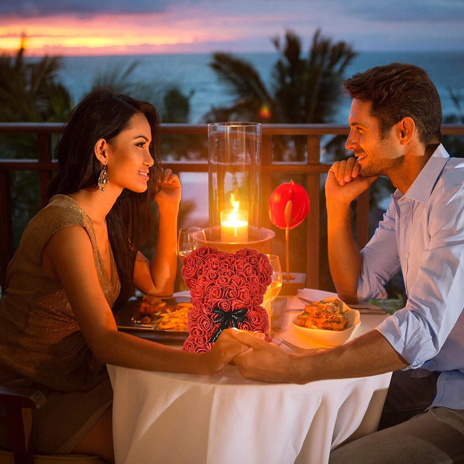 MIŚ Z RÓŻ PREZENT WALENTYNKI DZIEŃ KOBIET+KARTKA Stan opakowania oryginalne