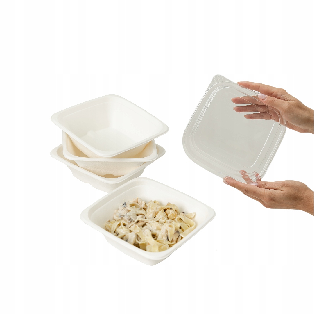 Miska jednorazová Eco cukrová trstina S Pokrievkou 700ml 400ks na šalát