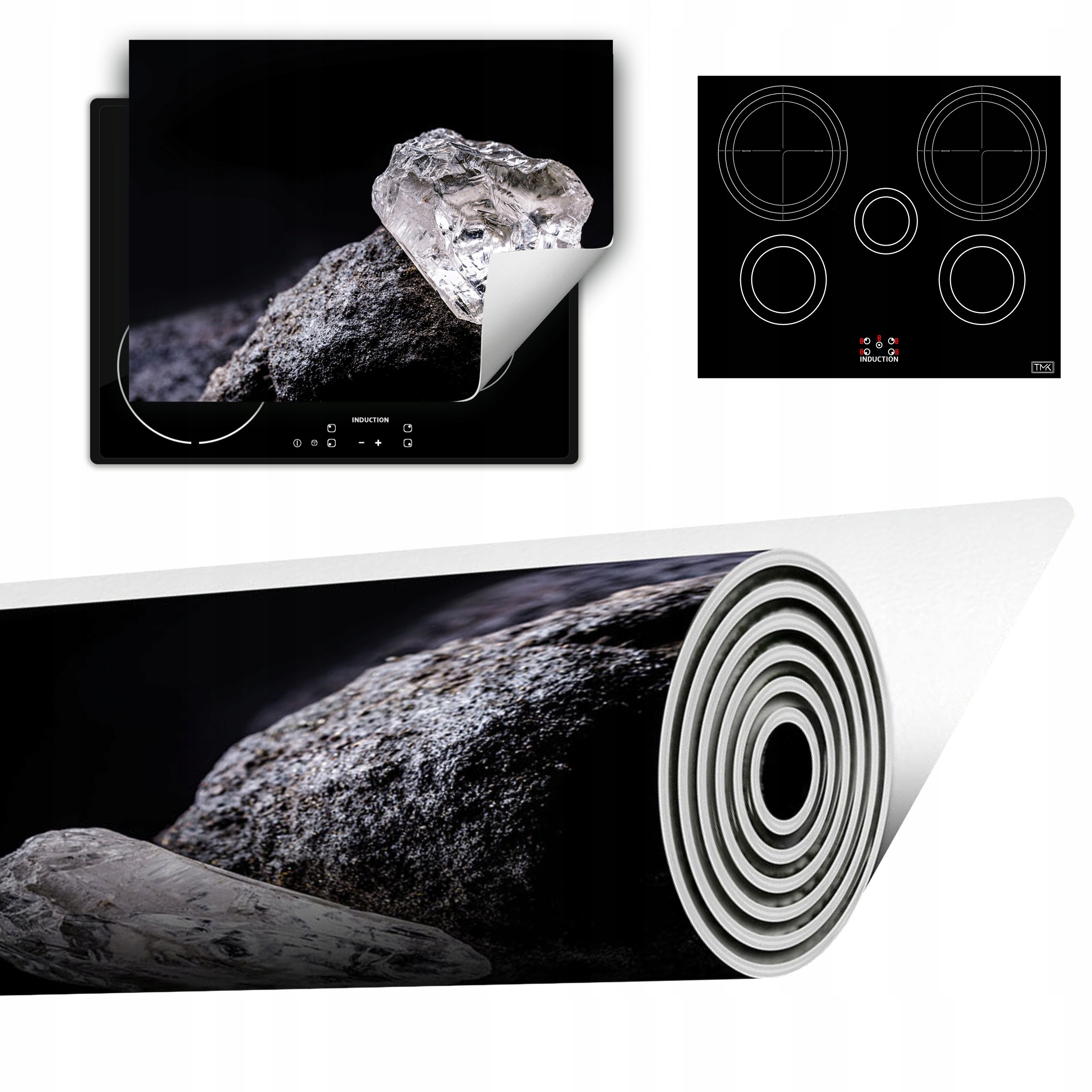 Vinylová Podložka Do Kuchyně Více Místa 70x52 černá křišťál