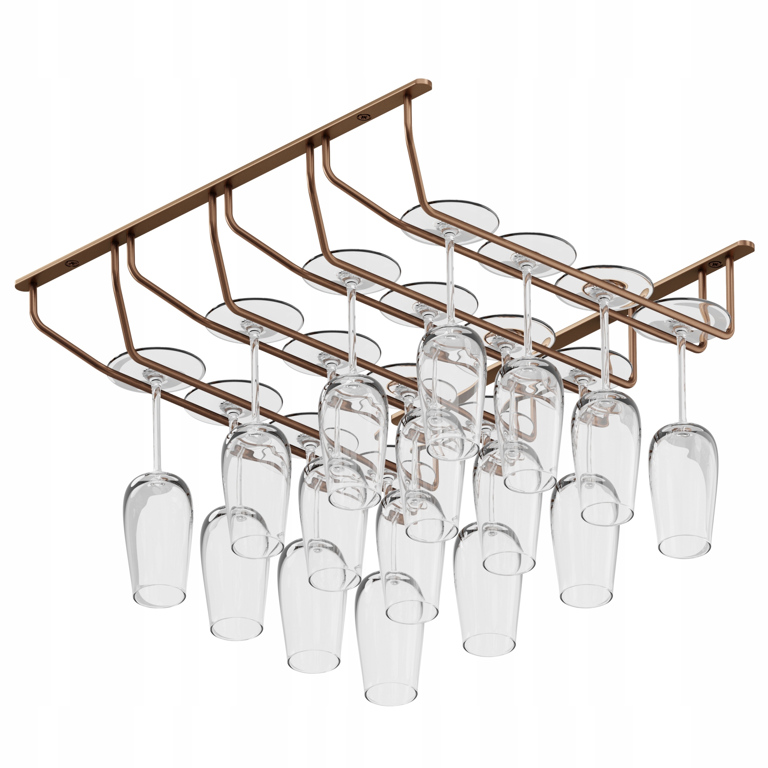 Věšák Na Skleničky Na Víno Šampaňské Držák Čtyřřadý Měděný Alko