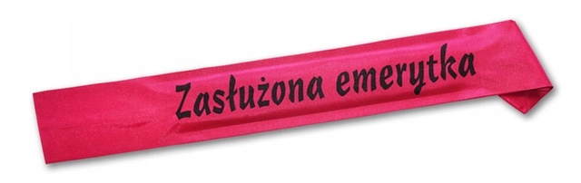 

Różowa szarfa, dodatek do ubioru dla Emerytki