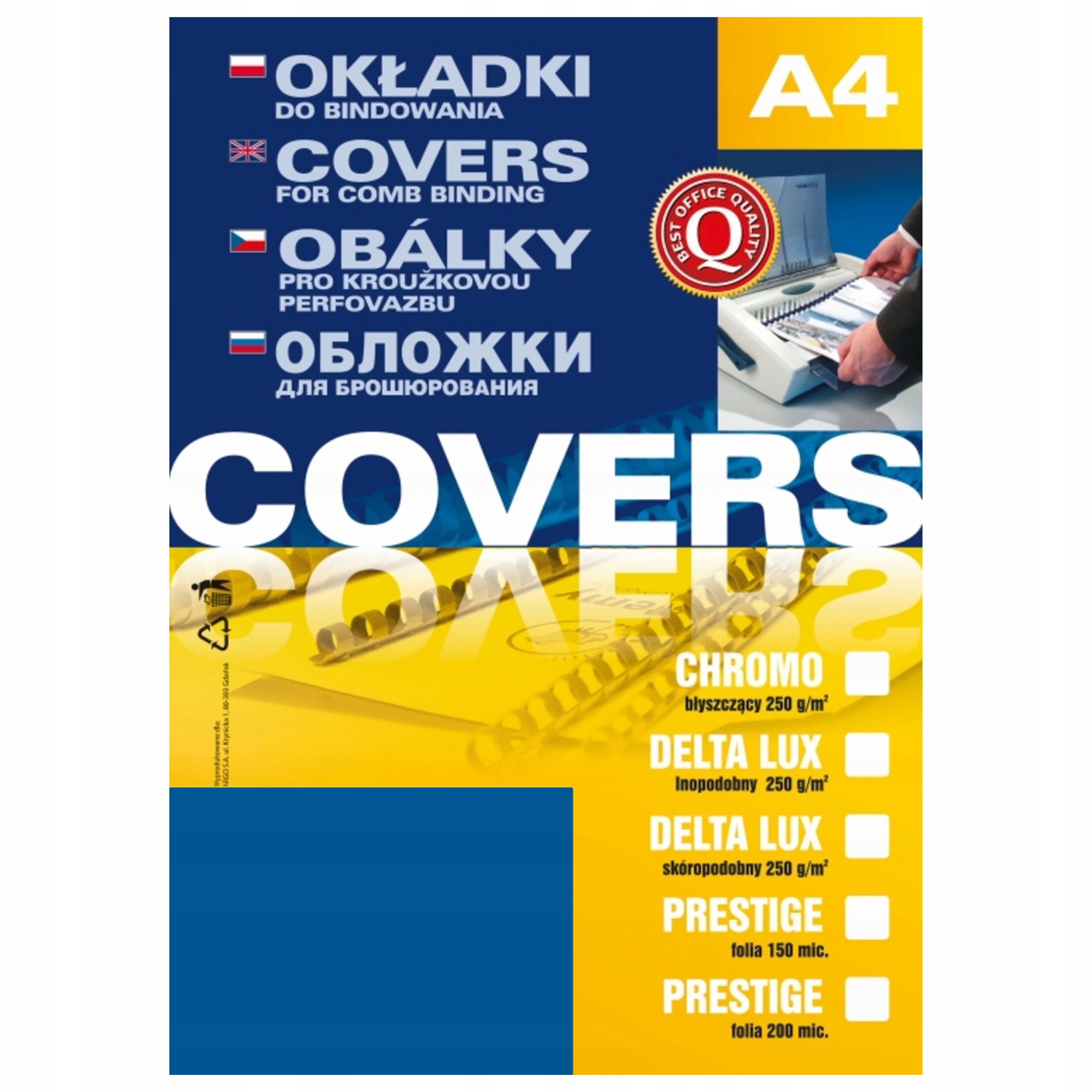 Okładka karton do bindowania Delta A4 niebieska ARGO