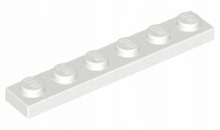 

Lego 3666 Płytka 1x6 biała Nowa (1g)