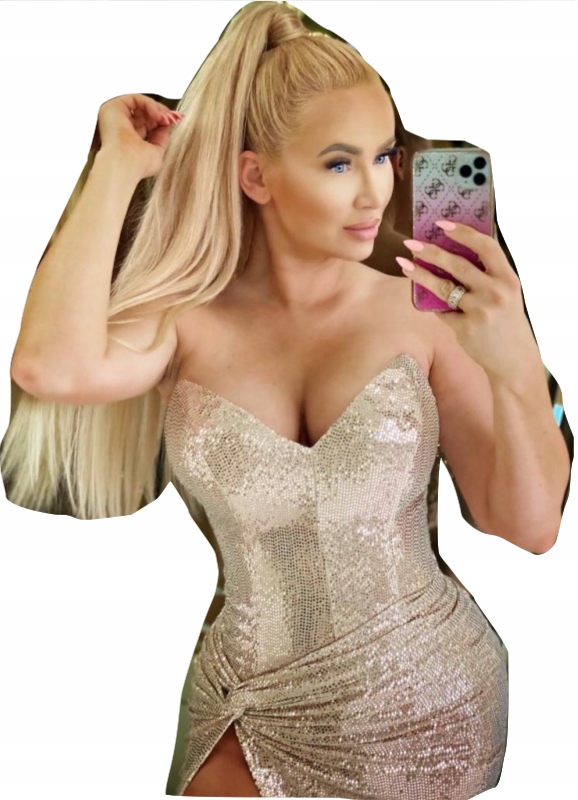 Just unique zlatý flitrový korzet S/m%%