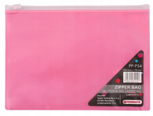 

Koperta Na Dokumenty Na Suwak A5 1 Szt. Czerwona