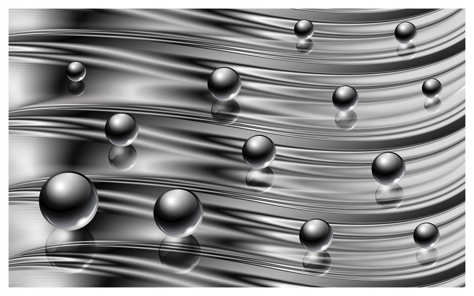 Fototapeta Černé stříbrné perly Abstrakce Elegantní design 200x140 lepidlo