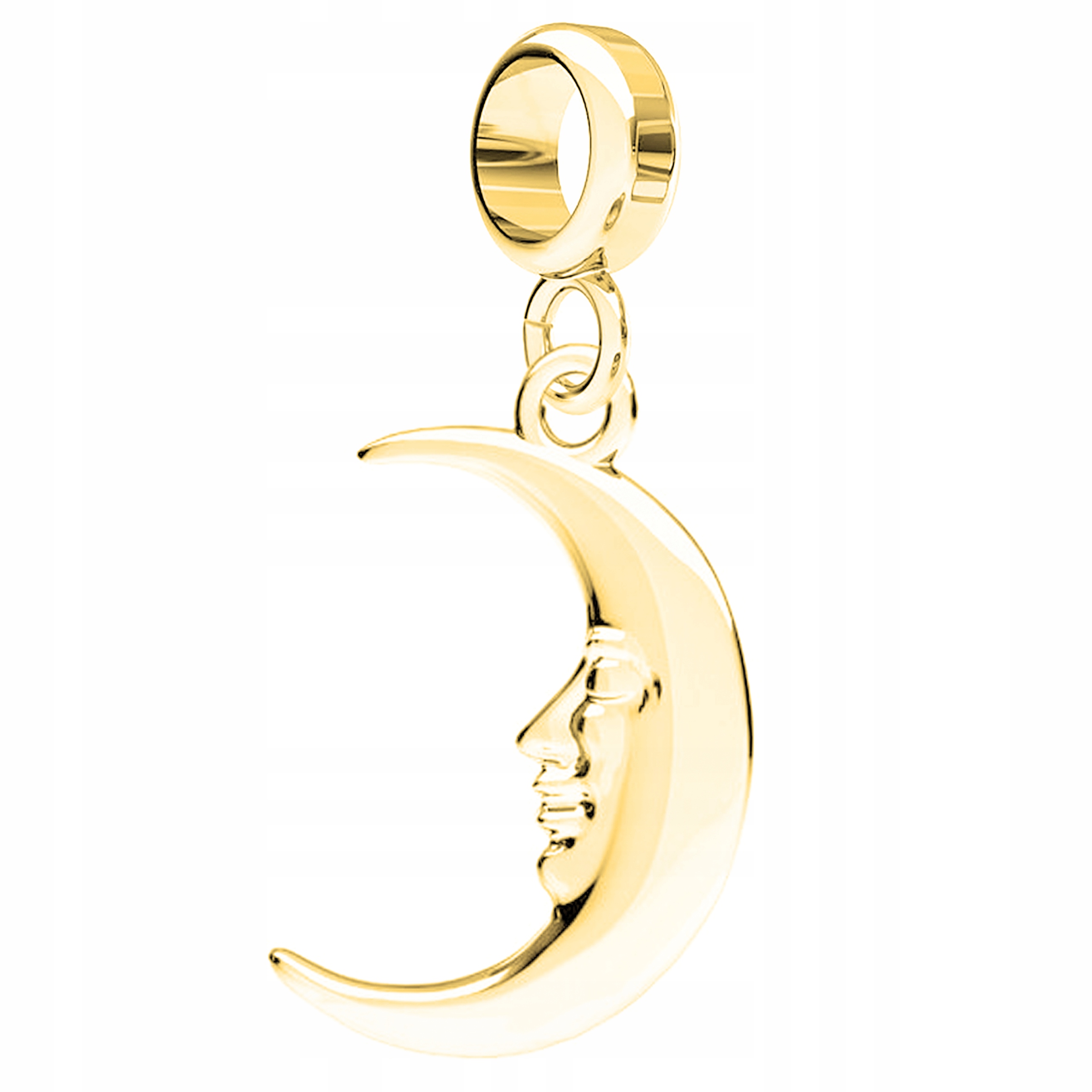 Charms Zlatý s půlměsícem Tvář Měsíce Půlměsíc Stříbro 925