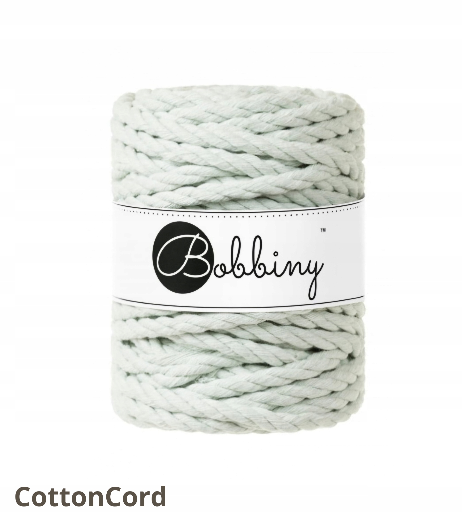 Bobbiny šňůra na macramé 3PLY trojitě kroucená 9 mm 30 m Světle Zelená