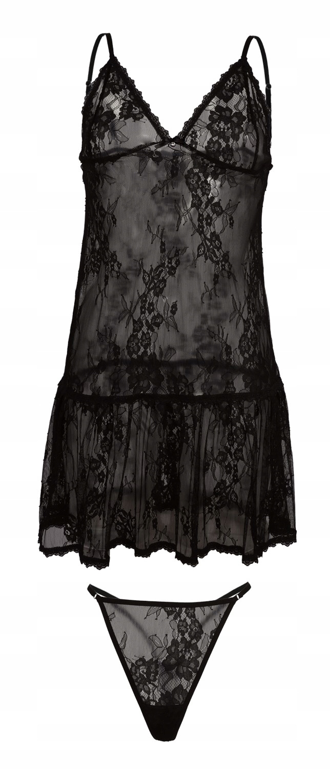 

Komplet Anastazja 2XL, Koronka Czarny