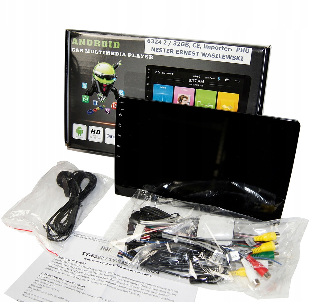 

Radio z Android 10cali 2gb /32gb Rds Mikrofon WiFi