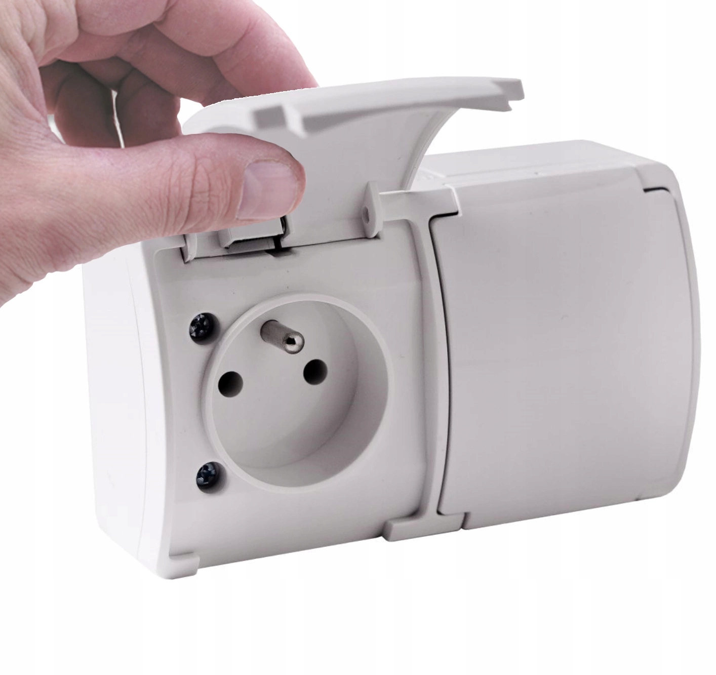 

Koala Gniazdo Podwójne 2x Hermetyczne Klapka Biała