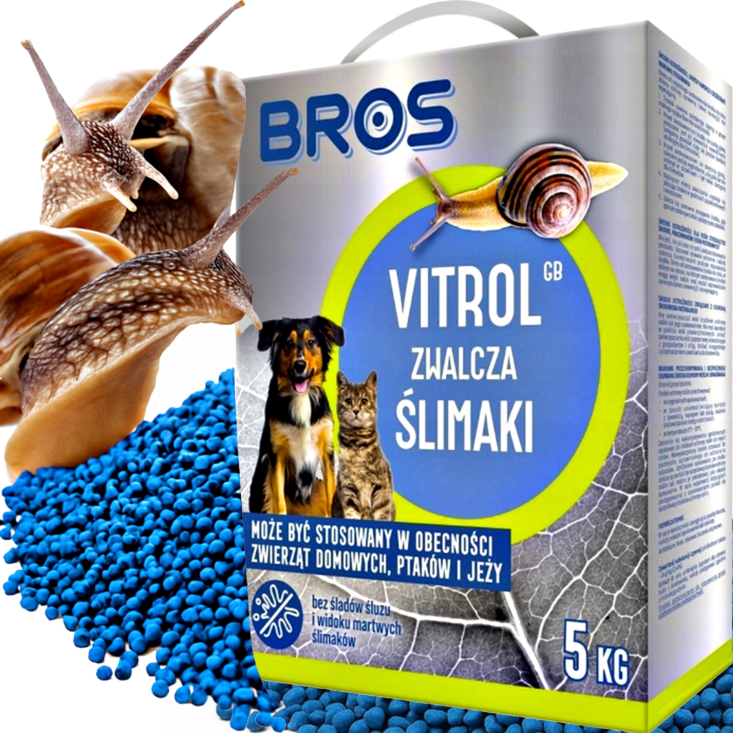 Granulat Środek Na Ślimaki Vitrol Gb Bezpieczny dla zwierząt Bros 5KG