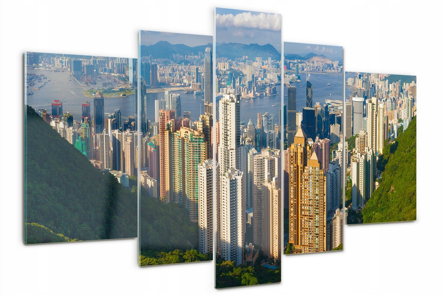 

Obraz szkło tryptyk do salonu Hongkong panorama