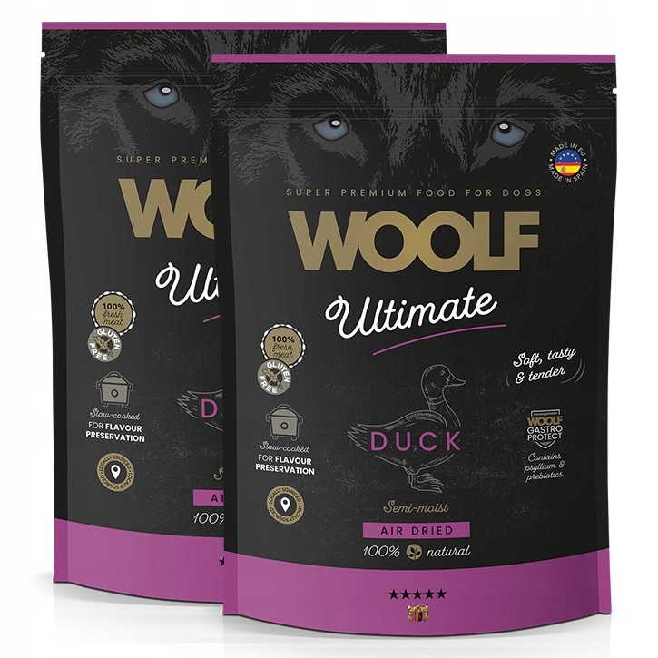 Levně Woolf Ultimate Soft Dog Duck with Turkey Polovlhká kachna 2 kg 2PAK