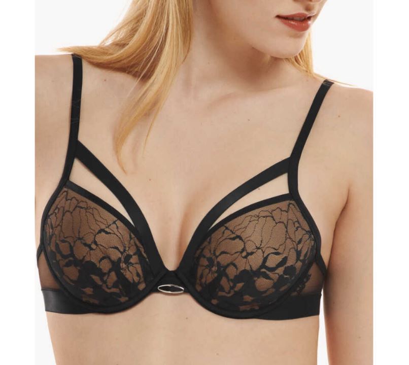 Liščí Push-up Podprsenka S Proužky Flamenco 010340 Černá 70C