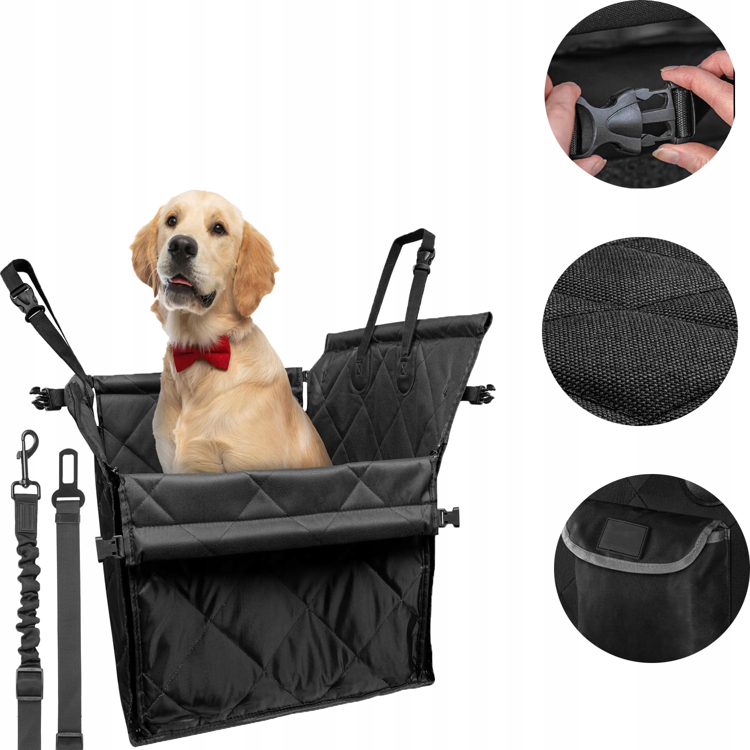 Autosedačka Pro Psa 600D Oxford Voděodolná Odolná Zvýšená Autosedačka Pro Psy