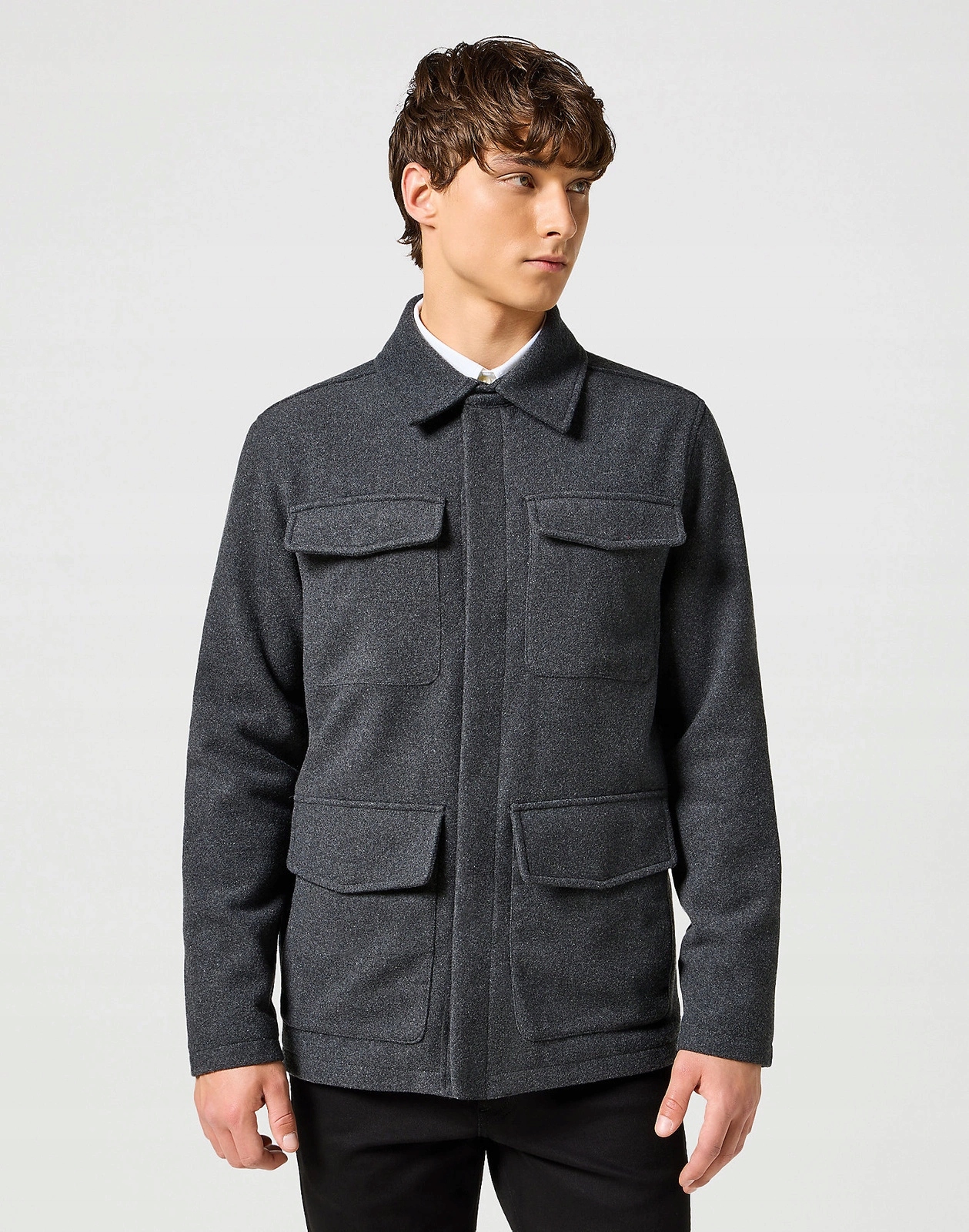 Pánská přechodná bunda Wrangler Transitional Jacket Charcoal Heather 112357211 XL