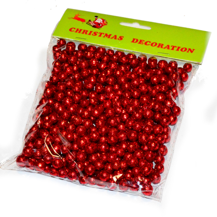 

Brokatowe kulki czerwone małe 10-12mm/20g bombki
