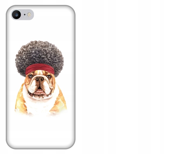

Etui pokrowiec iPhone 8 Bulldog afro pies akwarela