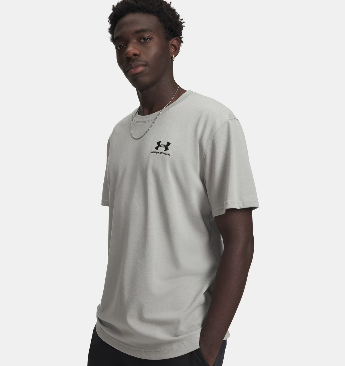 Under Armour Pánské tričko Logo Emb Heavyweight Titanium M