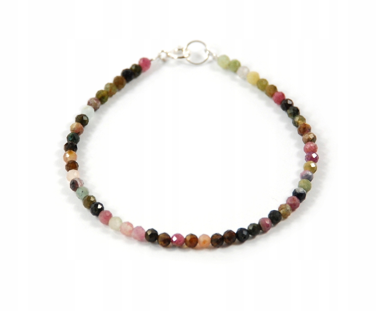 

Bransoletka naturalny Turmalin kulki 3mm srebro