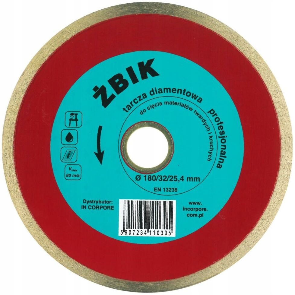 In Corpore Żbik 180mm Diamantový Kotouč Pro Řezání Slinuté Dlažby, Slinuté Keramiky, Mramoru 25.4