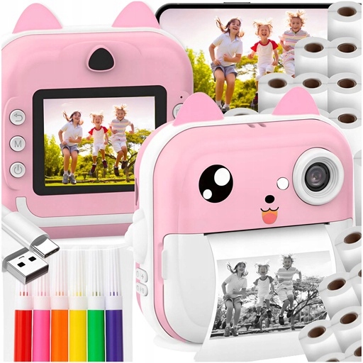 Mini Tiskárna Termální Instantní Fotoaparát Pro Děti 20 Rolí