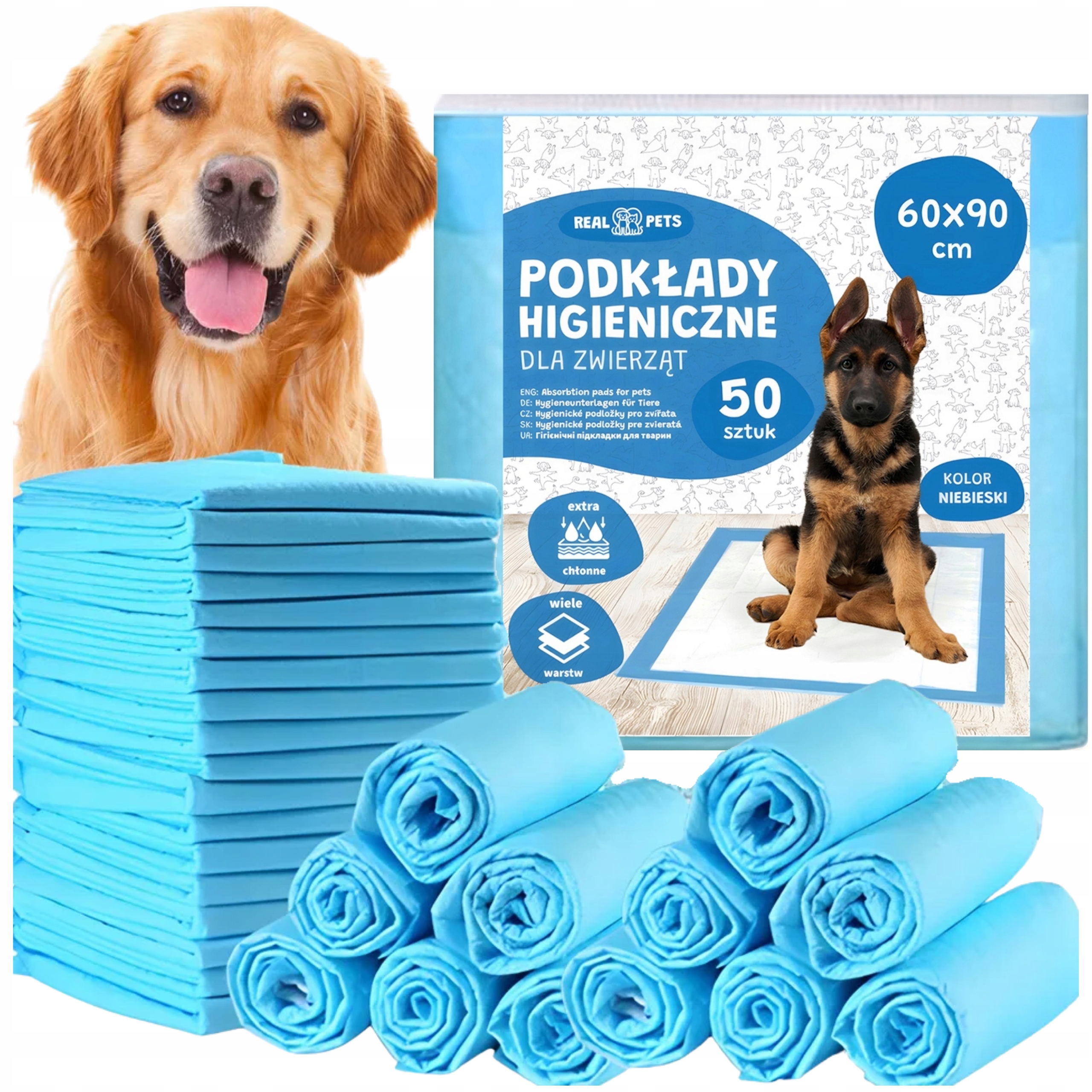 Levně Absorpční Hygienické Podložky Pro Psa Tlusté učení 90x60 100 Ks