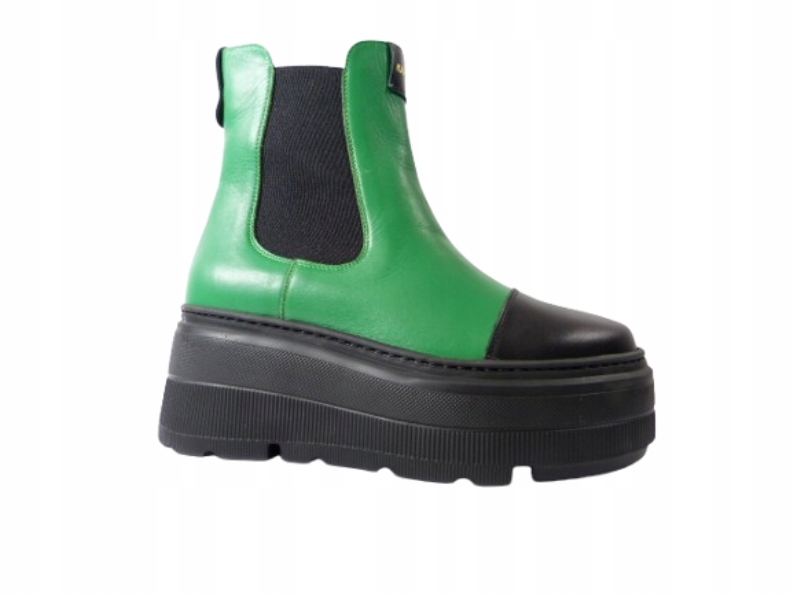 Zelené kotníkové boty dámské kotníkové boty tenisky s koženými podpatky Karino 36