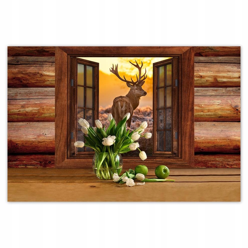 

Plakat 93x62 Dostojny jeleń na łące