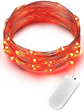 

30LED diody na druciku Lampki baterie Czerwone