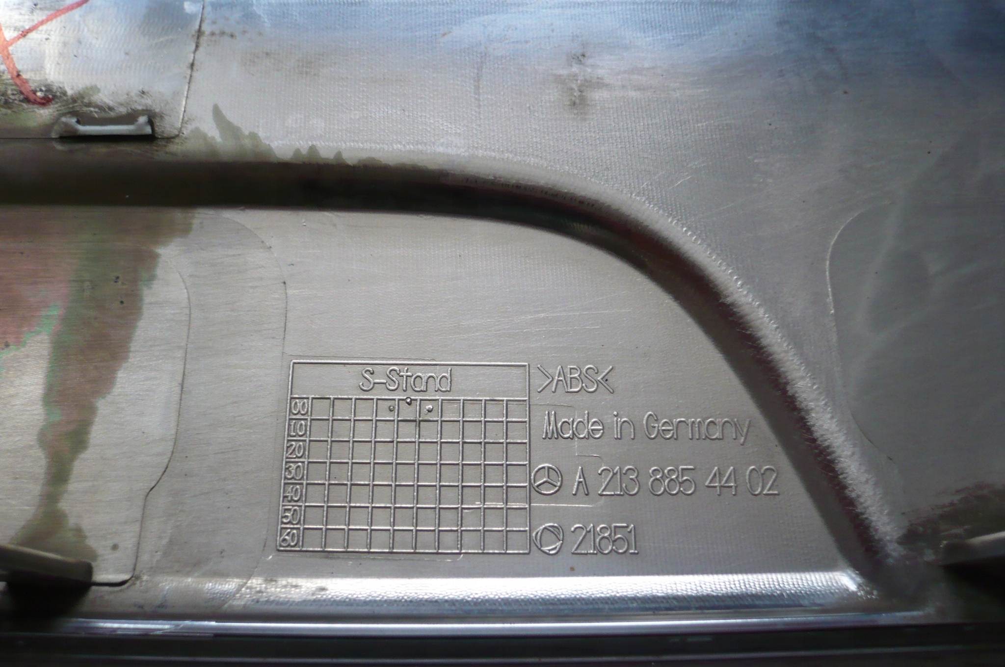 MERCEDES A W213 moulding CHROM cap bumper rear part