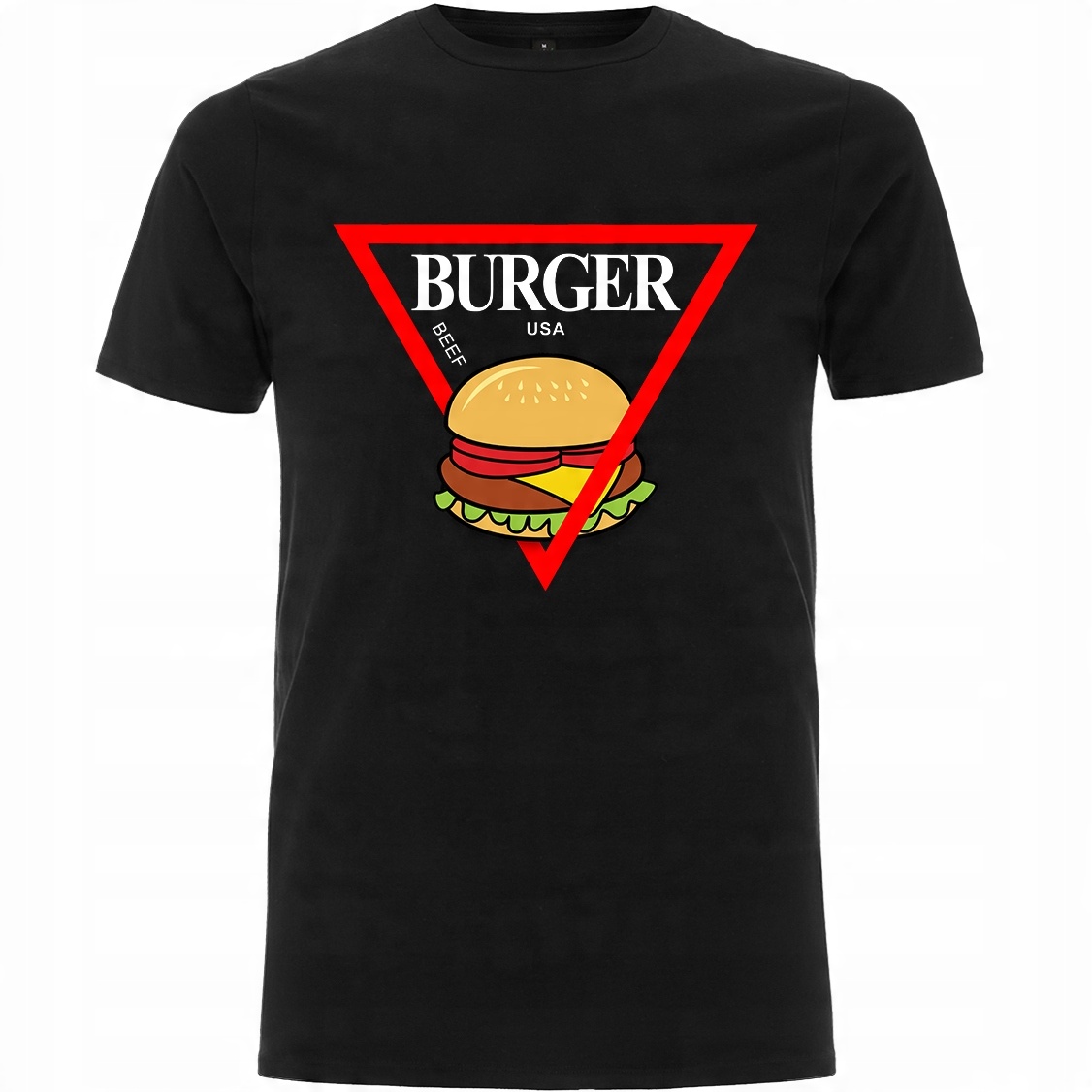 

Męska czarna koszulka Jedzenie Burger r.XL