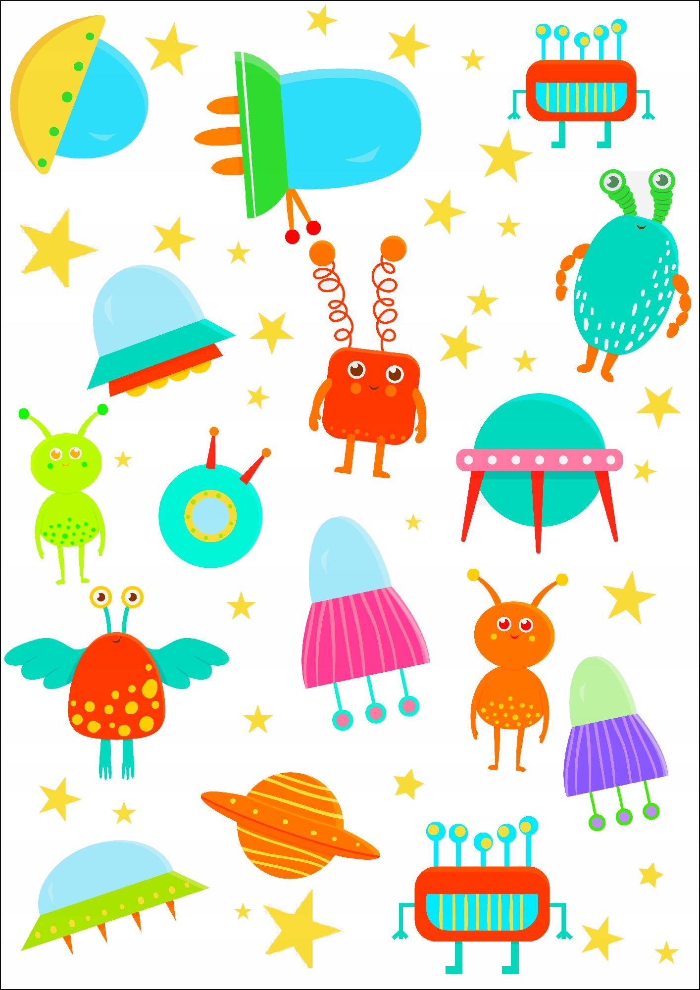 

PK15BU Tymczasowe tatuaże Ufo Kosmos dla dzieci