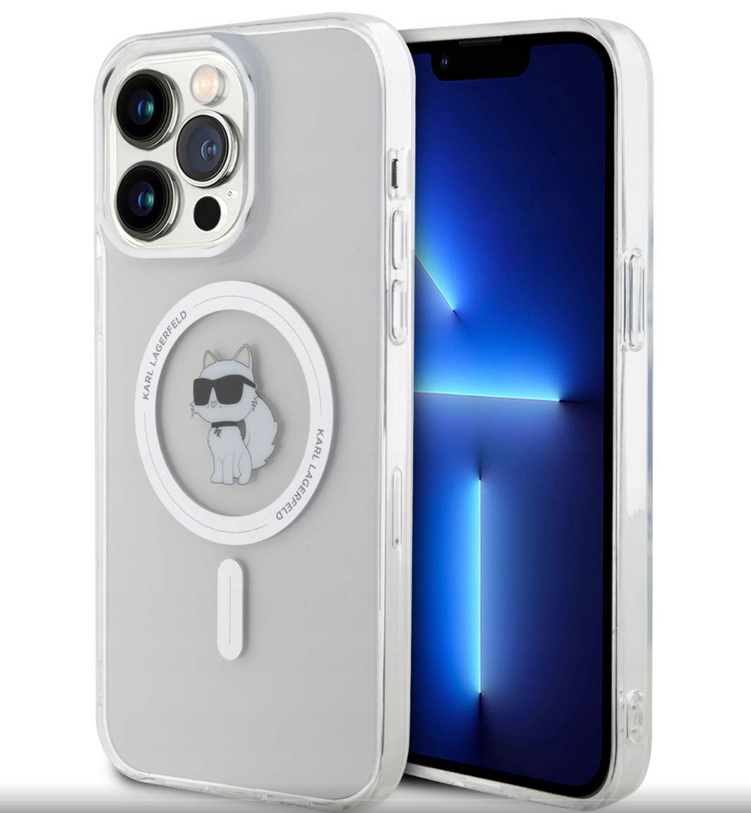 Karl Lagerfeld IML Choupette MagSafe Kryt pro iPhone 15 Pro Max Transparentní