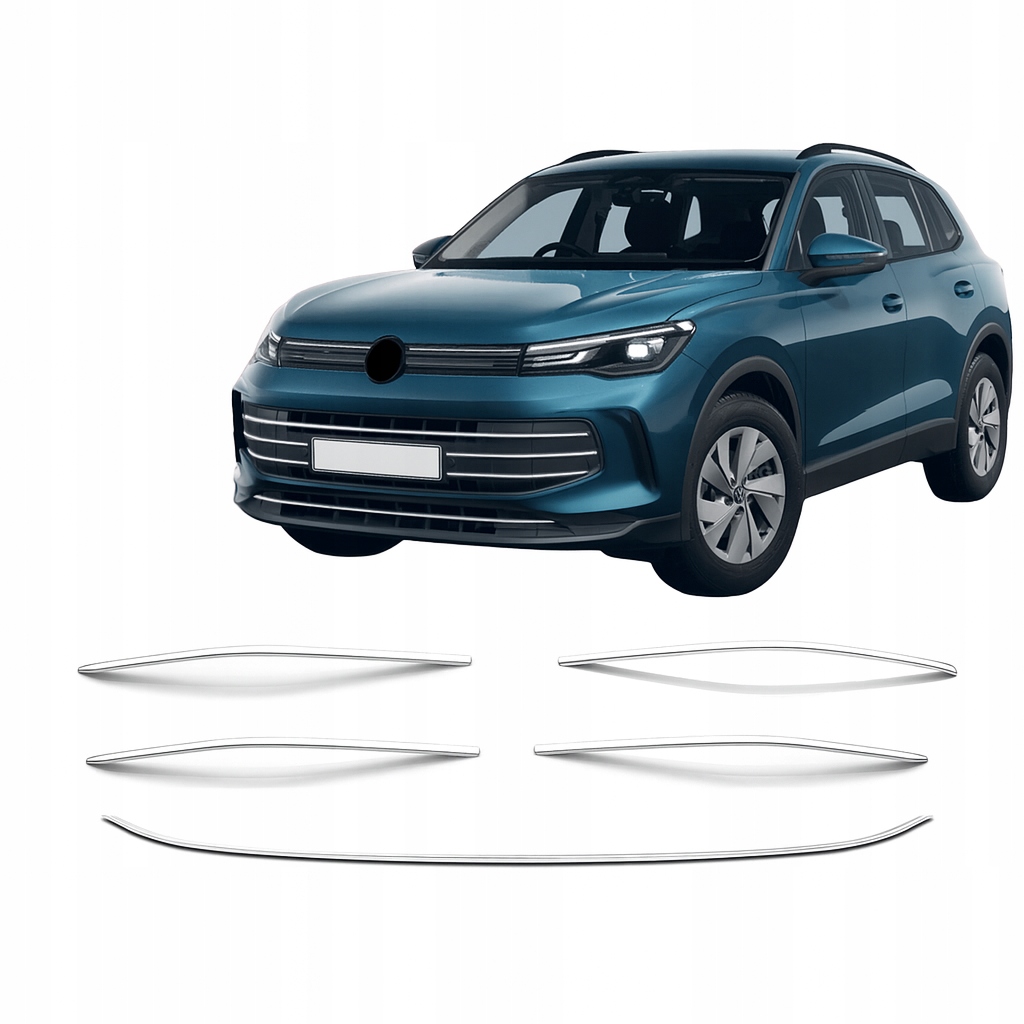 Ozdobné kryty na predný nárazník Volkswagen Tiguan od roku 2024, chróm
