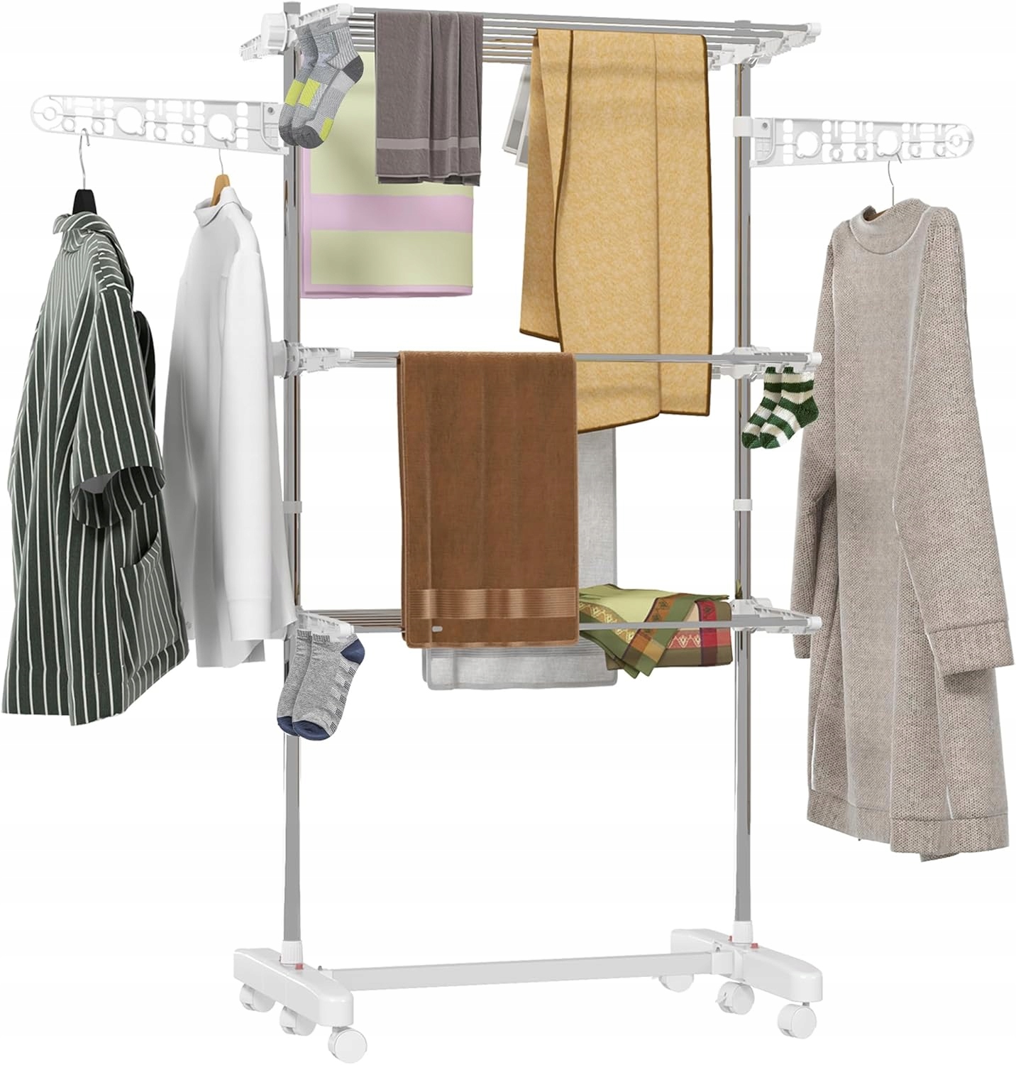 Levně Homcom skládací sušák na oblečení 142x55x152cm 3 úrovně pro dům a zahradu