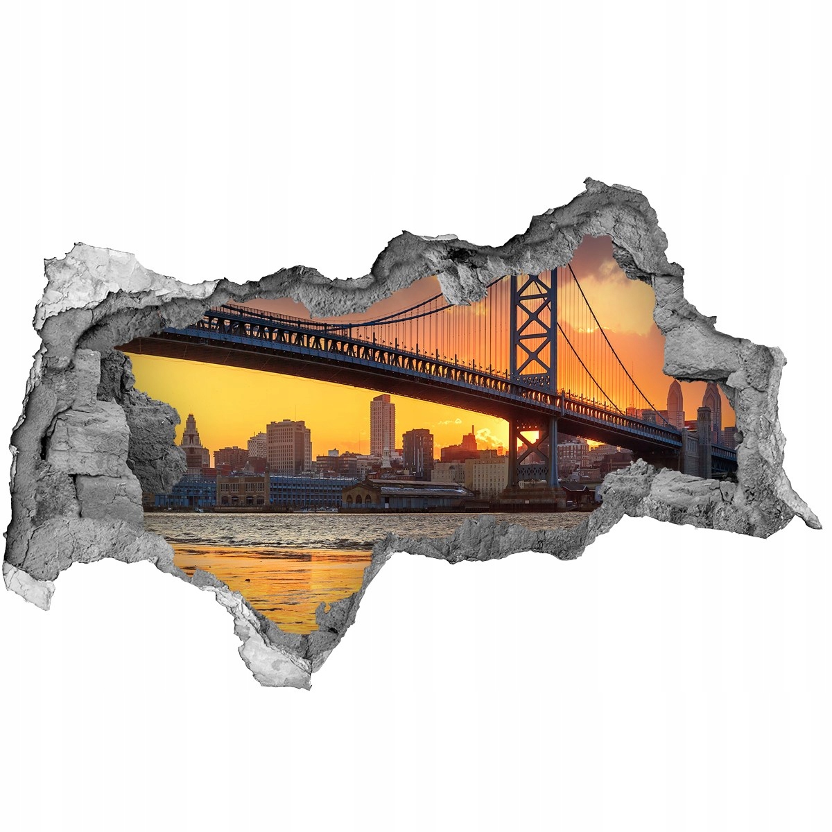 

Fototapeta dziura na ścianę 3d Most Filadelfia