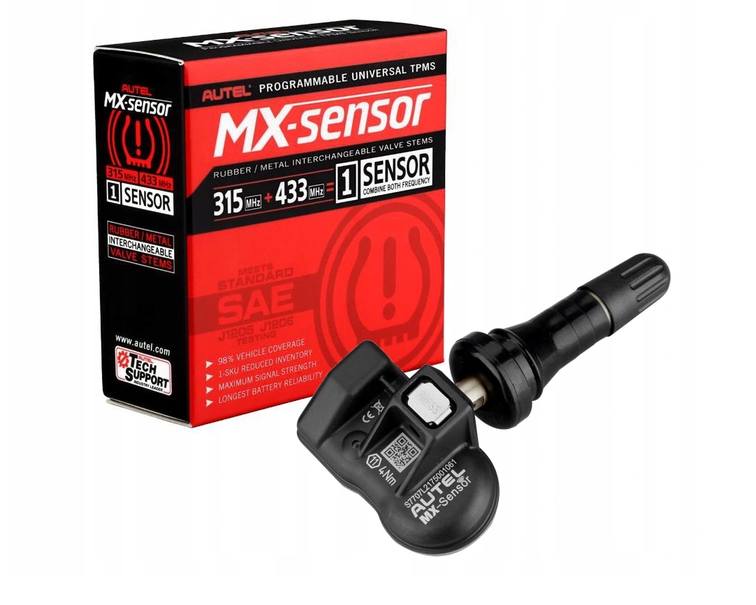 ДАТЧИК ДАВЛЕНИЯ ШИН MX-SENSOR 315MHZ + 433MHZ TPMS AUTEL КЛАПАН РЕЗИНОВЫЙ фото 1